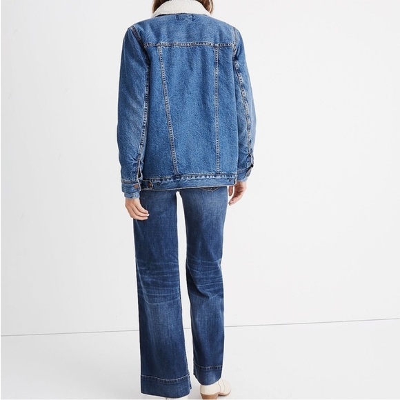 Altered! NWT. Madewell Oversized 3X Denim Jacket in Donaway Wash: Sherpa Edition - Picture 14 of 15
